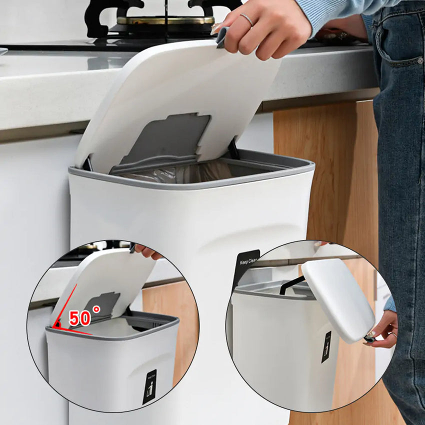 Smart Slide-Lid Kitchen Bin