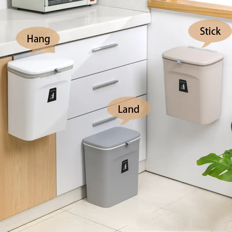 Smart Slide-Lid Kitchen Bin